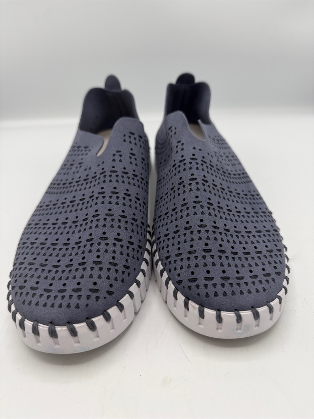Ilse Jacobsen Gray Perforated Slip-On Loafers - Picture 3 of 8